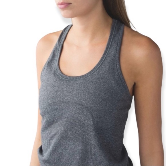 lululemon athletica Tops - Lululemon Swiftly Tech Racerback Size 6 Heathered Black